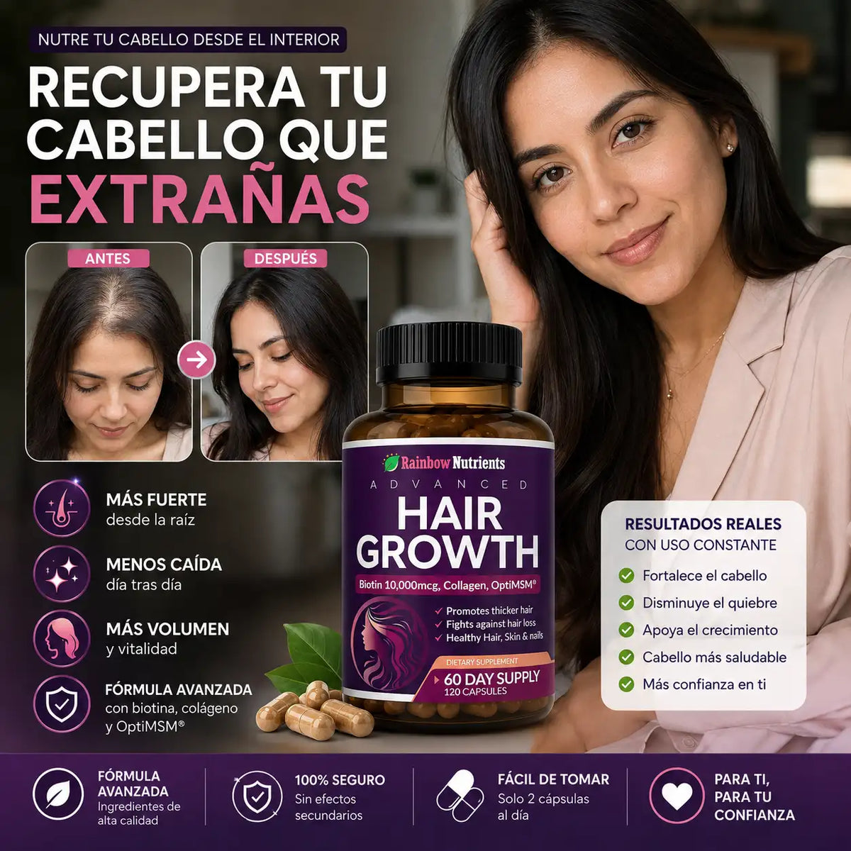 HAIR GROWTH™ Formula #1 Para cuidar tu cabello en casa.