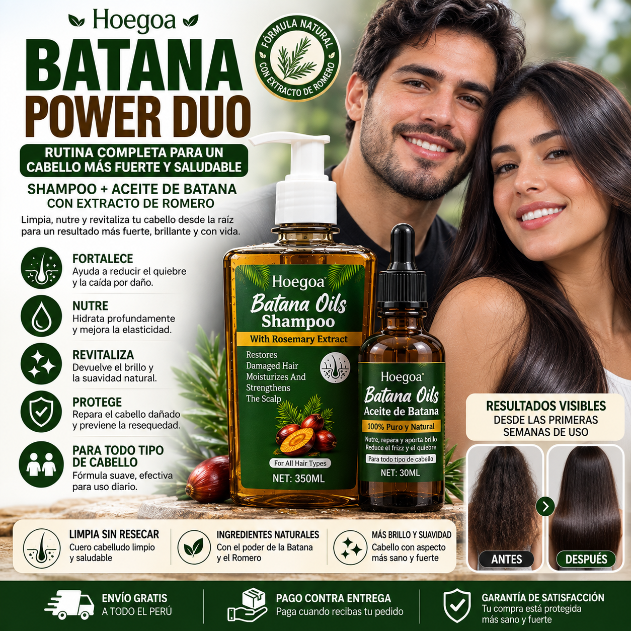 Batana Power Duo™ | Shampoo + Aceite de Batana para Cabello Fuerte y Brillante